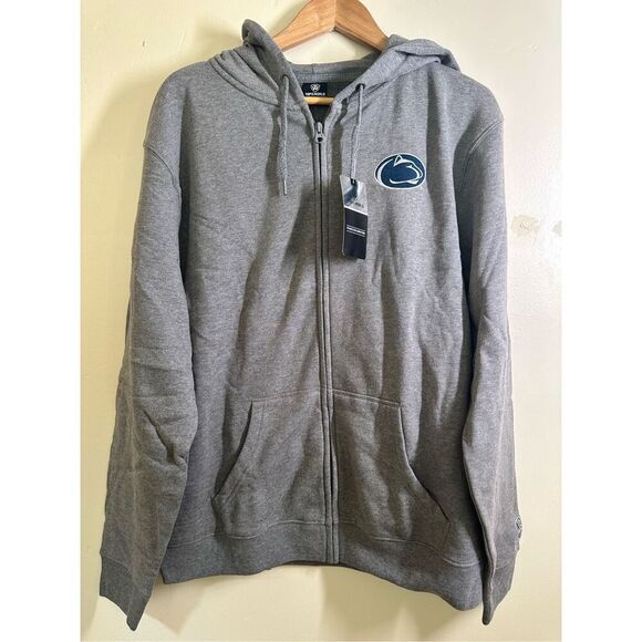 Pennsylvania State Gray Sewn In Logo Zip Ip Hoodie Sweatshirt Size Large New - Picture 2 of 7